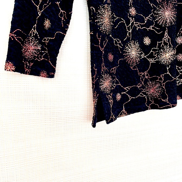 Vintage Crinkle Texture Metallic Black Top EMO Goth Y2k Crinkle Textured Knit - Picture 6 of 8